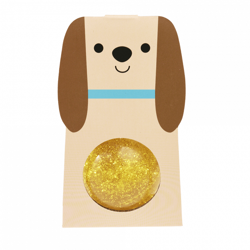 Rex London Glitter Bouncy Ball - Gold Dog