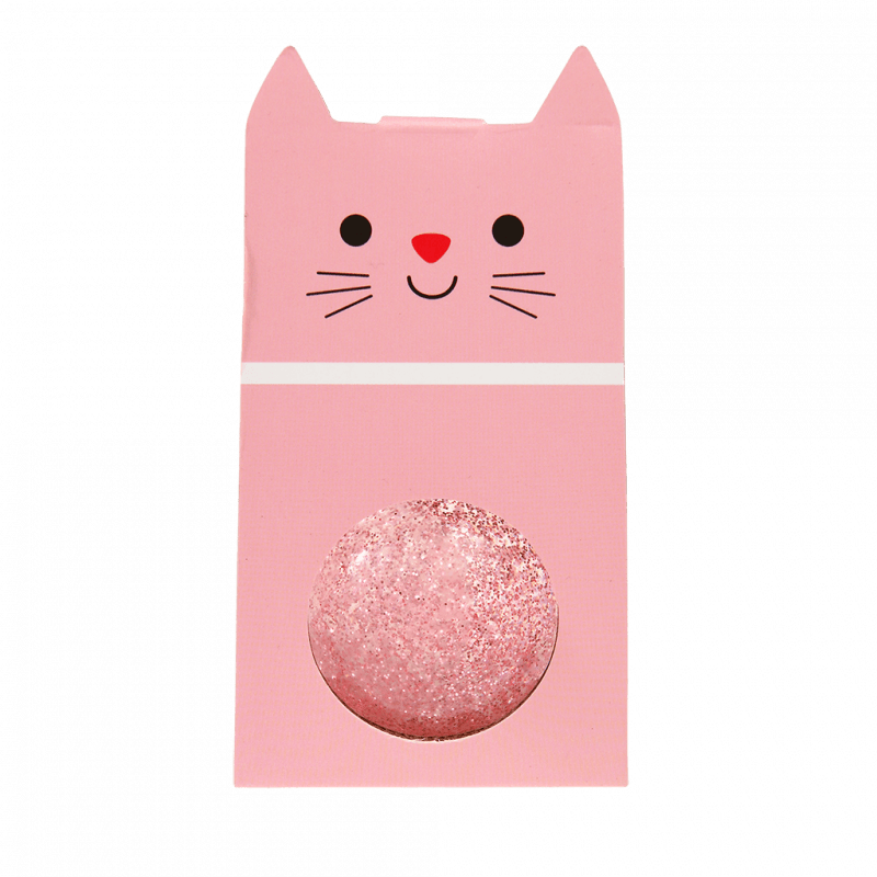 Rex London Glitter Bouncy Ball - Pink Cat