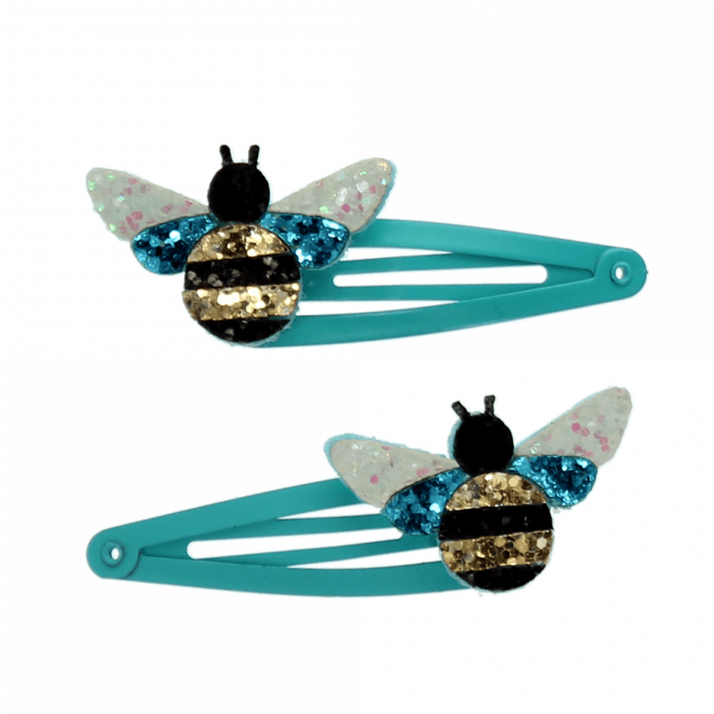 Rex London Glitter Hair Clips (set Of 2) - Bumblebee