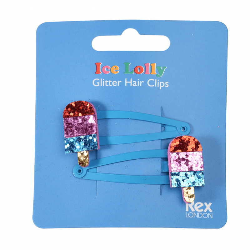 Rex London Glitter Hair Clips (set Of 2) - Ice Lolly
