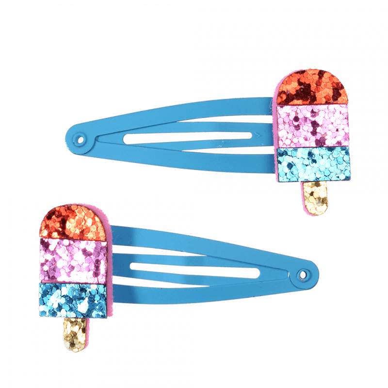 Rex London Glitter Hair Clips (set Of 2) - Ice Lolly