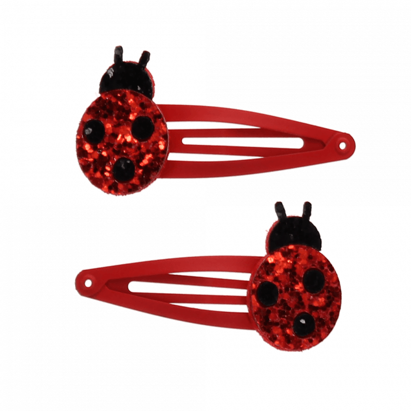 Rex London Glitter Hair Clips (set Of 2) - Ladybird