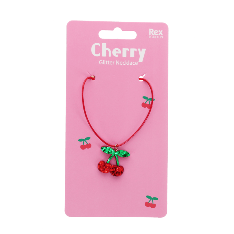 Rex London Glitter Necklace - Cherry
