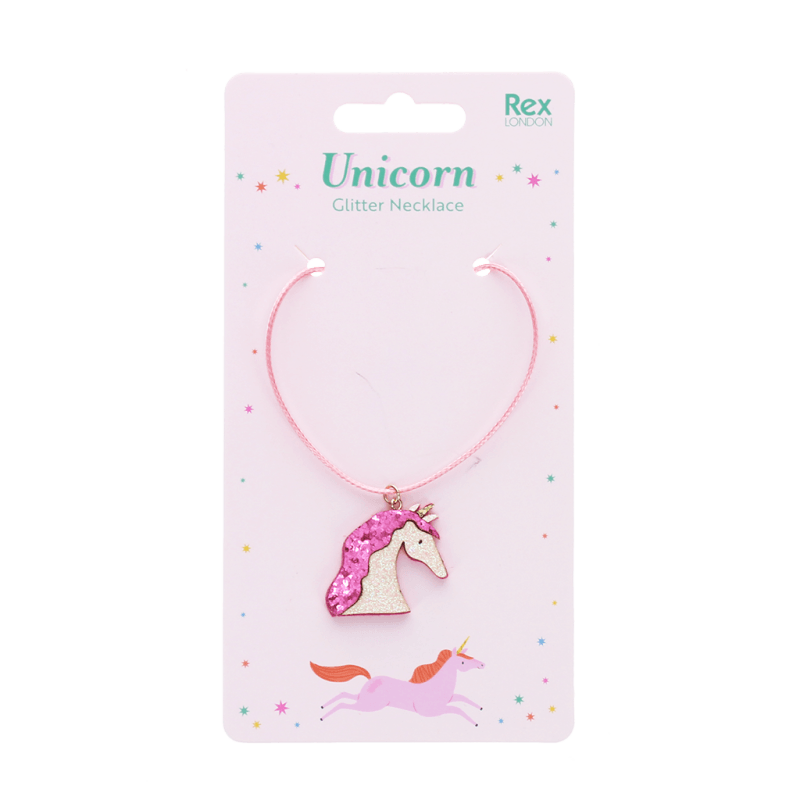Rex London Glitter Necklace - Unicorn