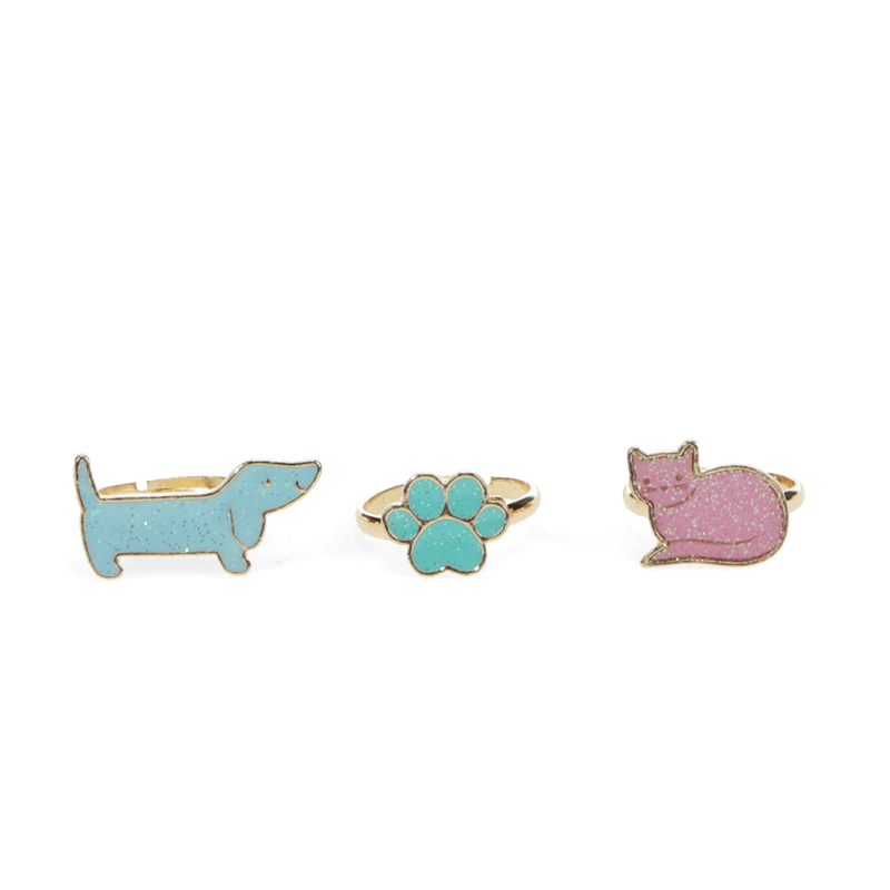 Rex London Glitter Rings (set Of 3) - Dog & Cat