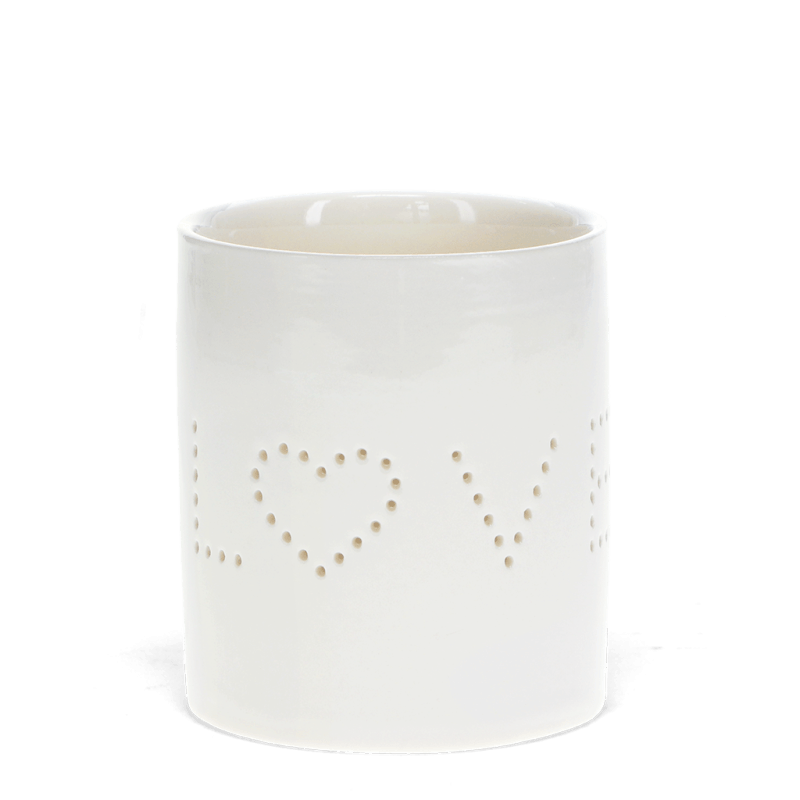 Rex London Glossy Ceramic Tealight Holder - Love