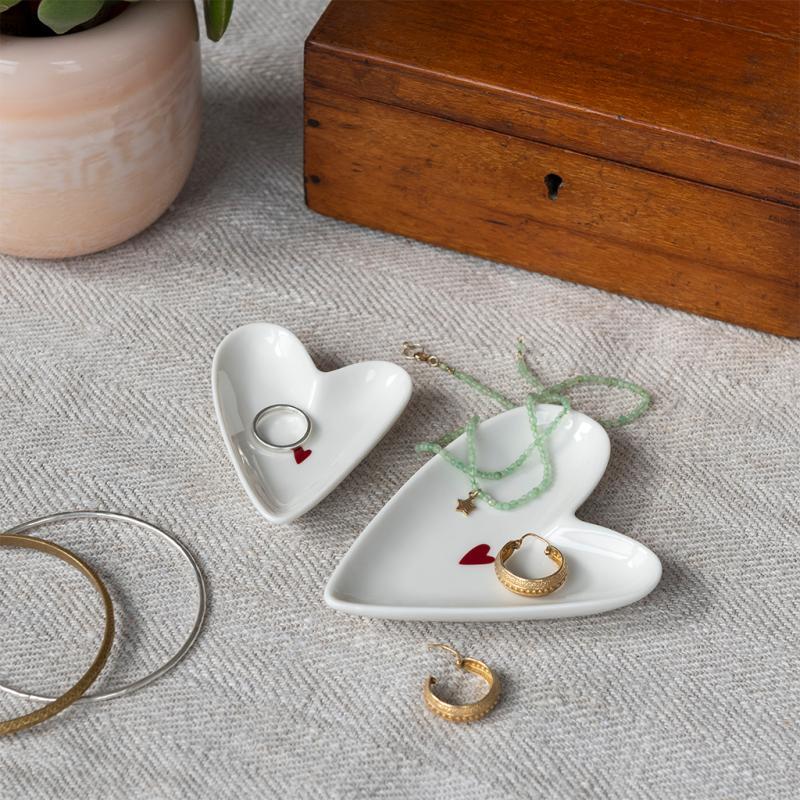 Rex London Glossy Ceramic Trinket Dish - Heart