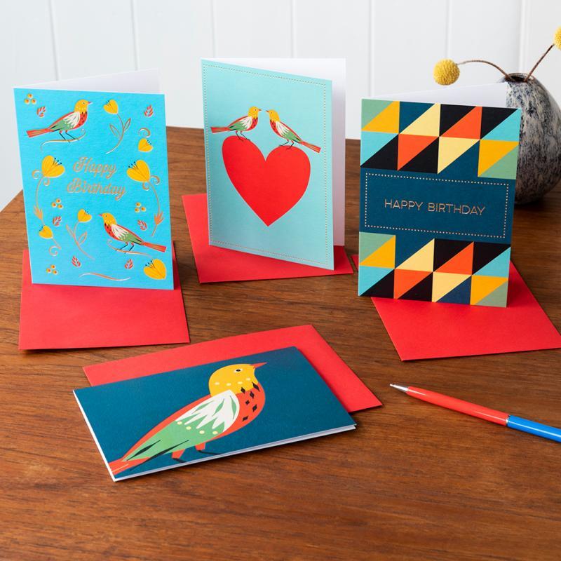 Rex London Greetings Card - Birds And Heart