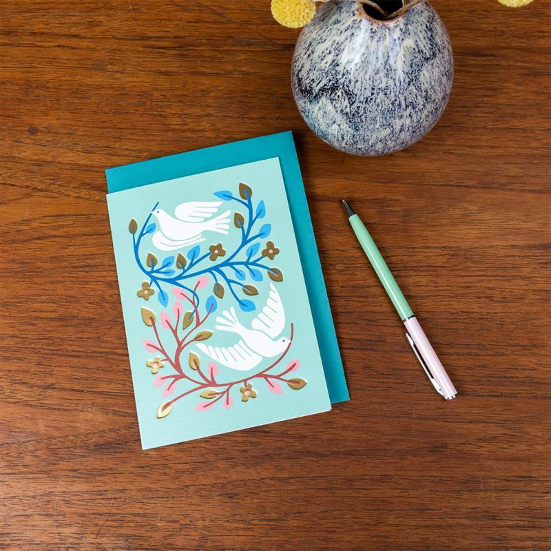 rex london Greetings card - Doves