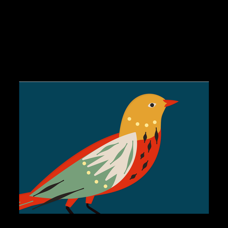 Rex London Greetings Card - Patterned Bird