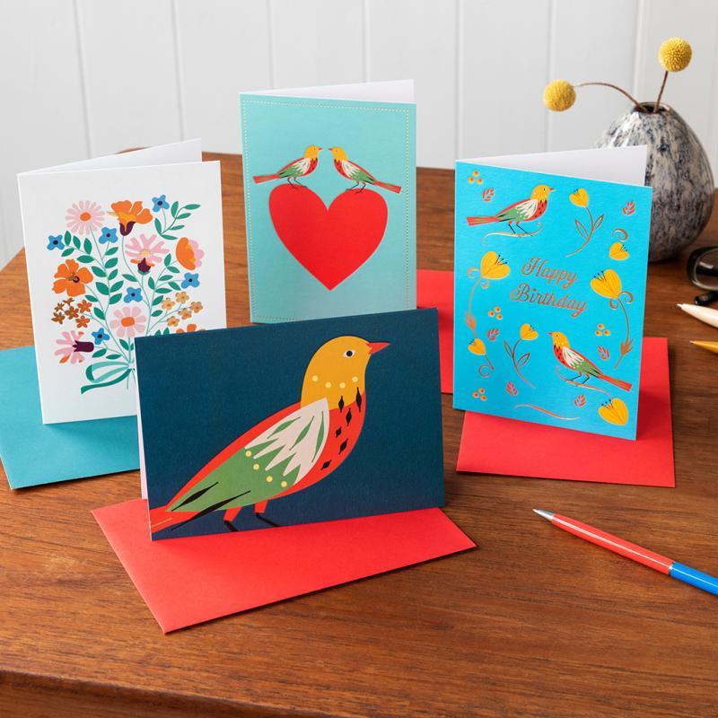 Rex London Greetings Card - Patterned Bird