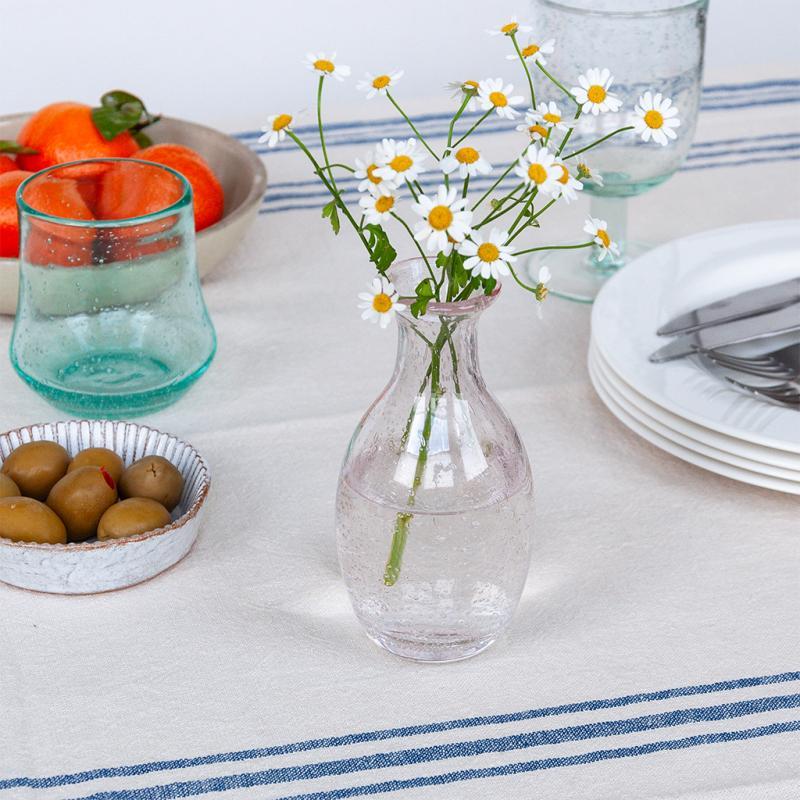 rex london Hand blown bubble glass vase - Rose pink