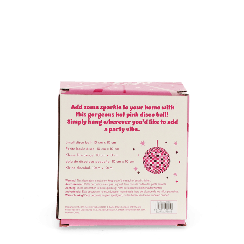 Rex London Hanging Disco Ball (10cm) - Pink