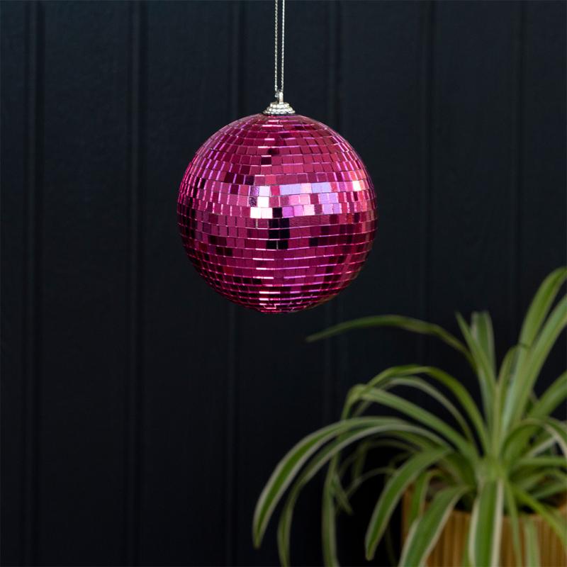 rex london Hanging disco ball (10cm) - Pink