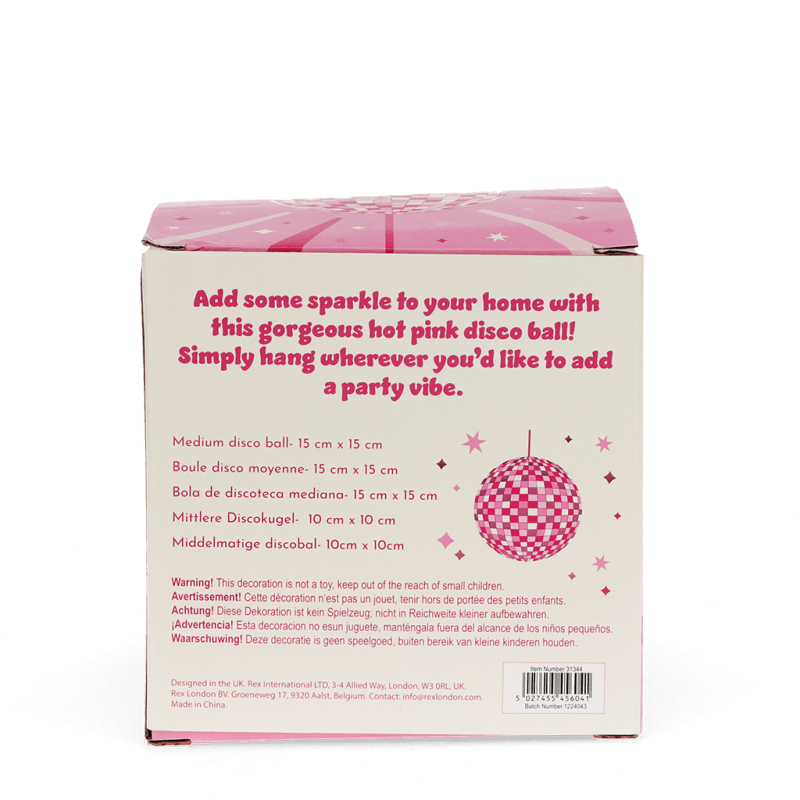 Rex London Hanging Disco Ball (15cm) - Pink