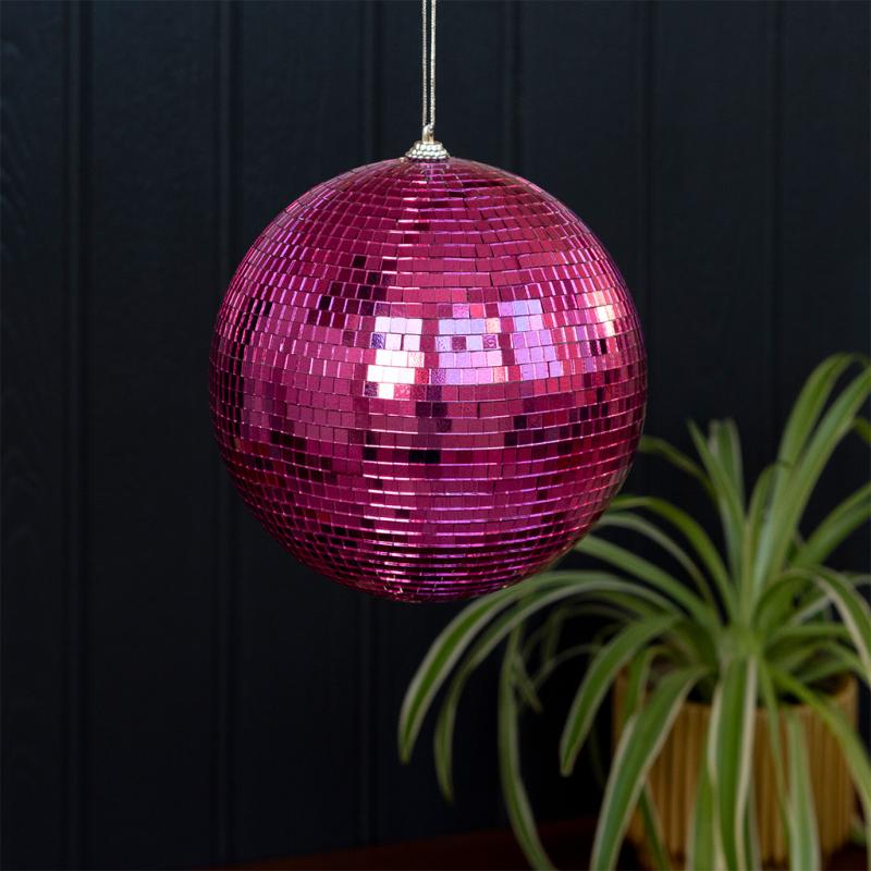 rex london Hanging disco ball (15cm) - Pink