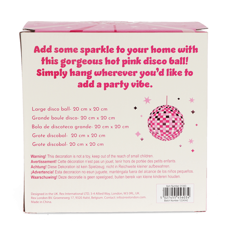 Rex London Hanging Disco Ball (20cm) - Pink