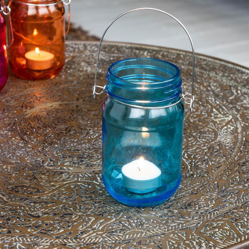 rex london Jam jar tealight holder - Blue