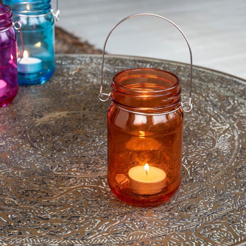 rex london Jam jar tealight holder - Orange