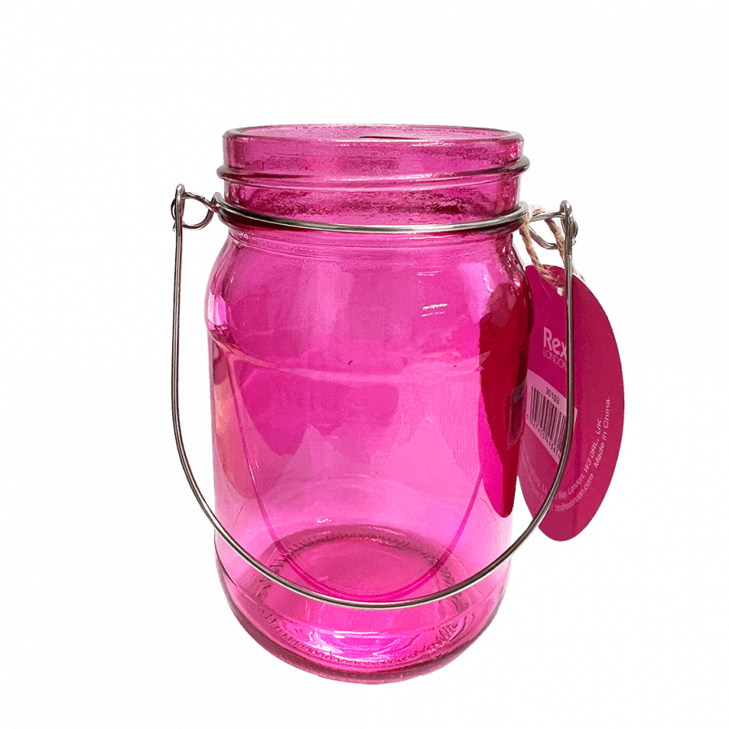 Rex London Jam Jar Tealight Holder - Pink