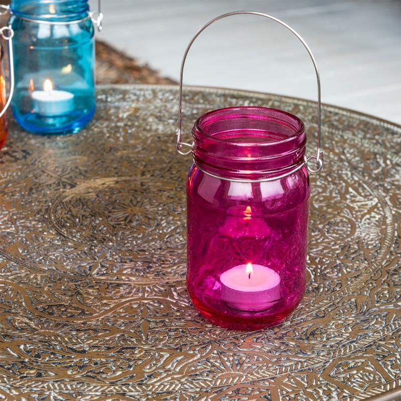 rex london Jam jar tealight holder - Pink