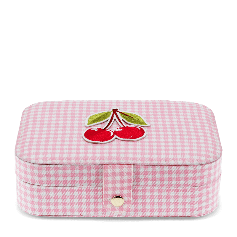 Rex London Jewellery Box - Pink Gingham Cherry