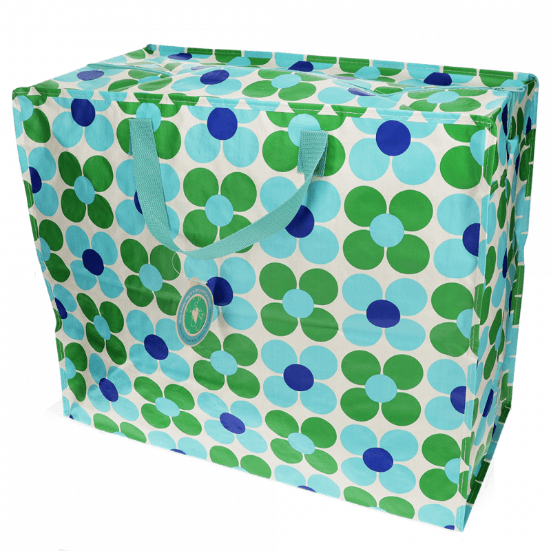 Rex London Jumbo Storage Bag - Blue And Green Daisy