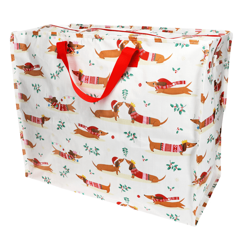 Rex London Jumbo Storage Bag - Festive Sausage Dog