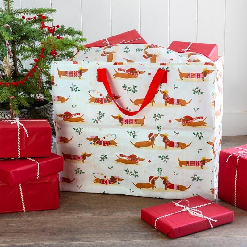 rex london Jumbo storage bag - Festive Sausage Dog