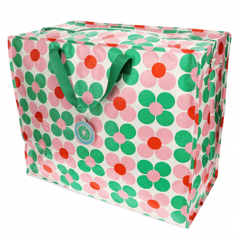 Rex London Jumbo Storage Bag - Pink And Green Daisy