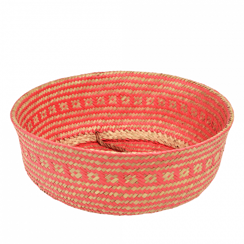 Rex London Large Seagrass Belly Basket - Coral