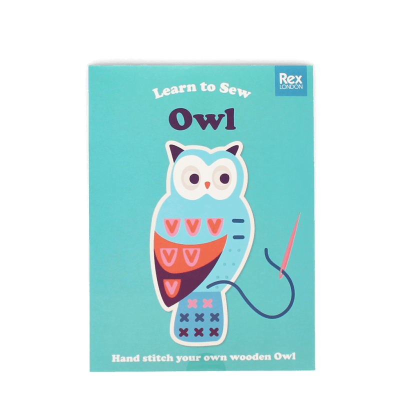 Rex London Learn To Sew Wooden Hand-stitch Set - Owl