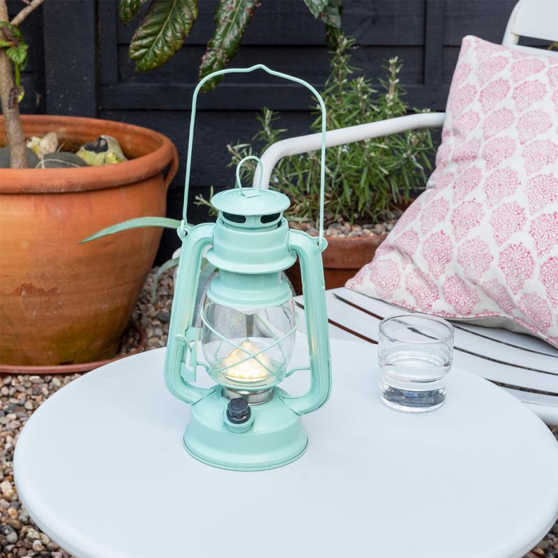 rex london LED hurricane lantern - Aqua