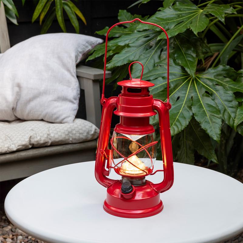 rex london LED hurricane lantern - Red