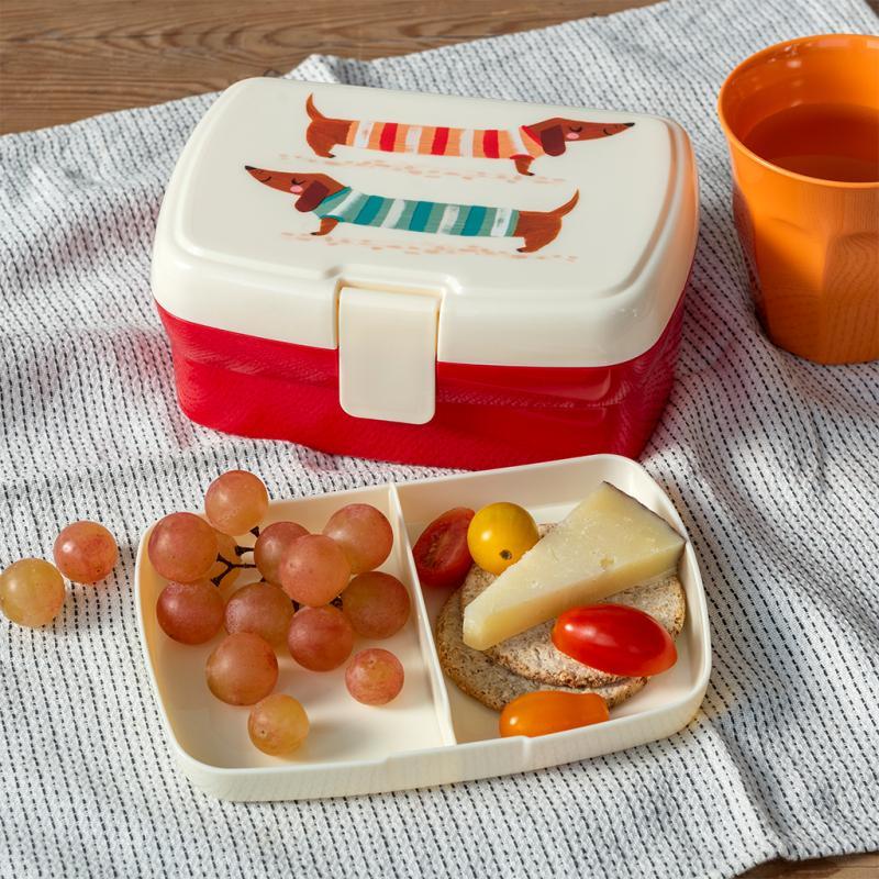 rex london Lunch box with tray - Sausage Dog