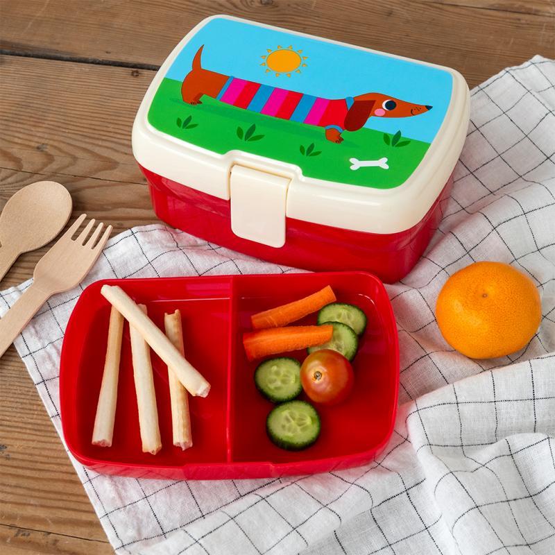 rex london Lunch box with tray - Sunny Sausage Dog