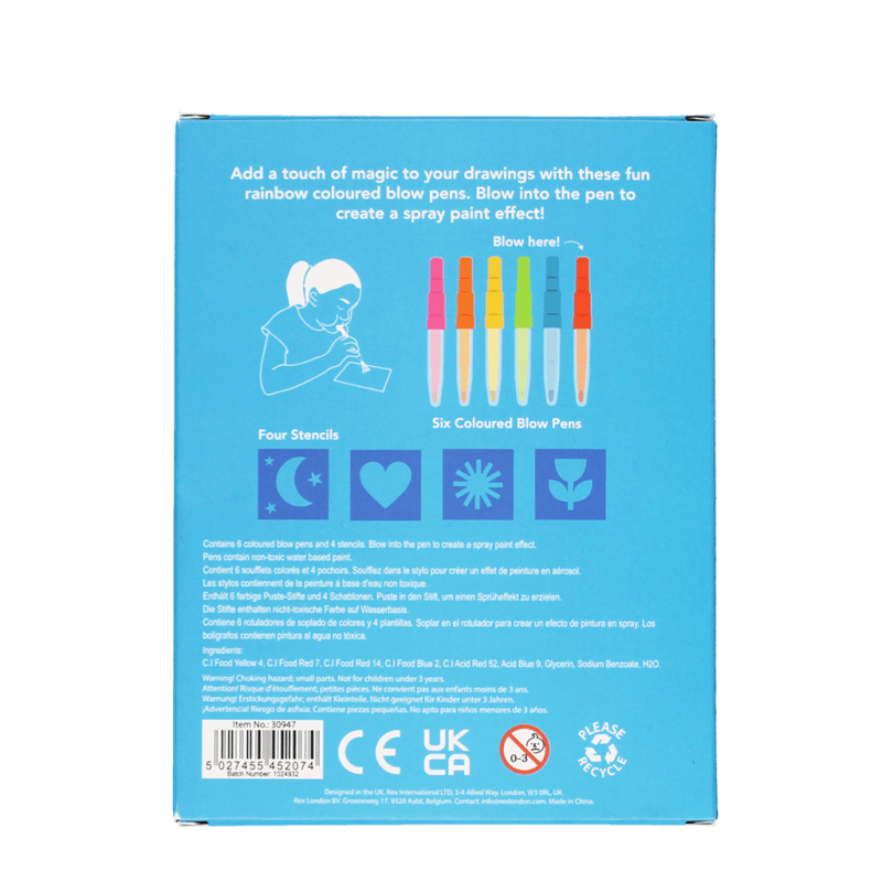 Rex London Magic Rainbow Coloured Blow Pens