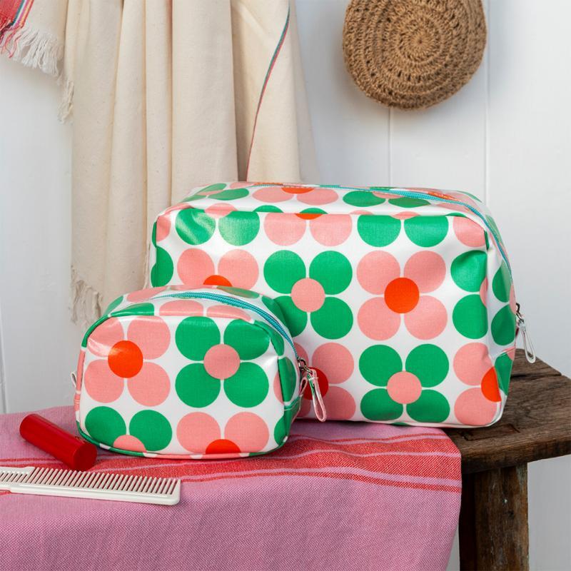Rex London Makeup Bag - Pink And Green Daisy