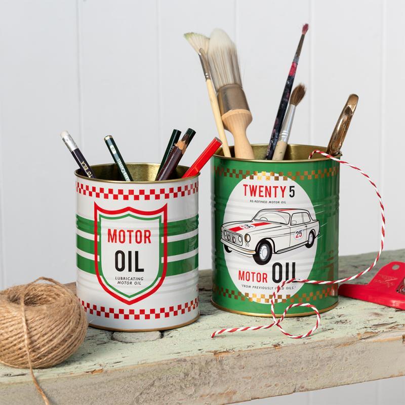 rex london Medium storage tins (set of 2) - Motor Oil
