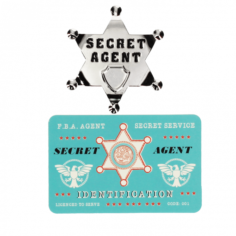 Rex London Metal Badge And ID Card - Secret Agent