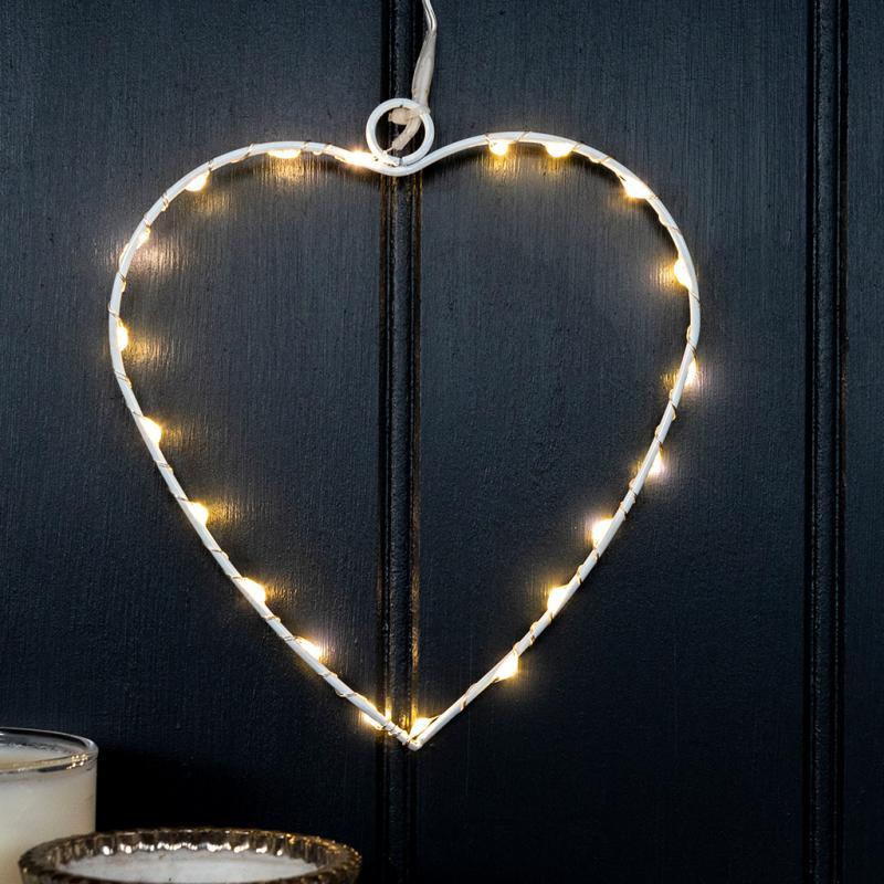 rex london Metal heart LED light - 14cm