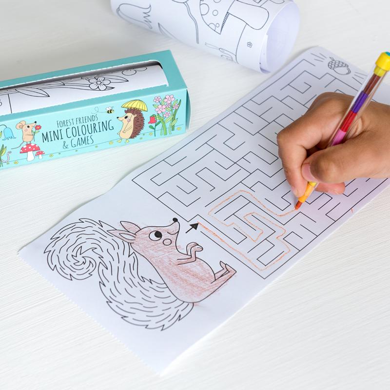 rex london Mini colouring and games - Forest Friends