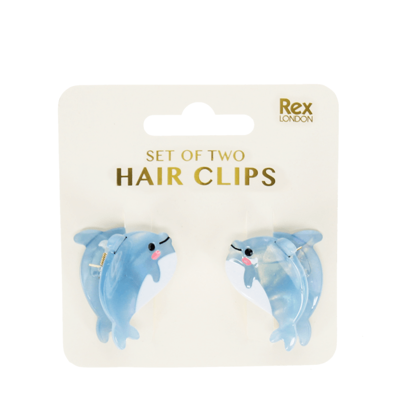 Rex London Mini Hair Claw Clips (set Of 2) - Dolphins