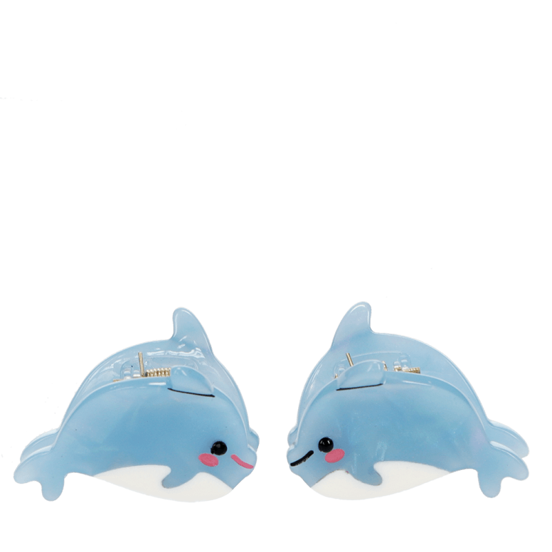 Rex London Mini Hair Claw Clips (set Of 2) - Dolphins