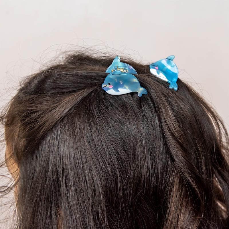 Rex London Mini Hair Claw Clips (set Of 2) - Dolphins