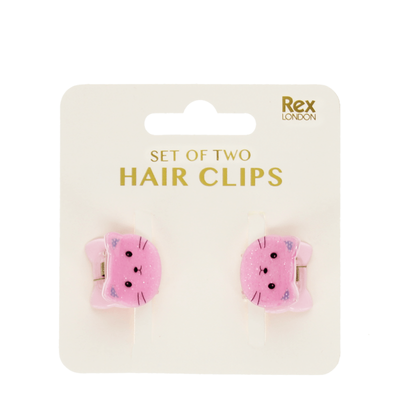 Rex London Mini Hair Claw Clips (set Of 2) - Pink Cats