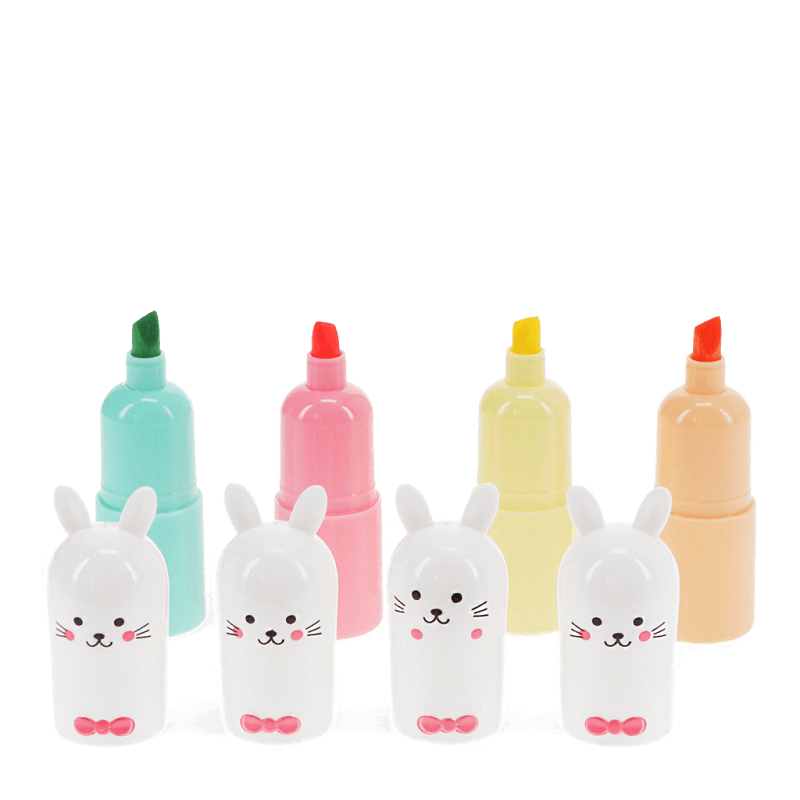 Rex London Mini Highlighters (set Of 4) - Bunny