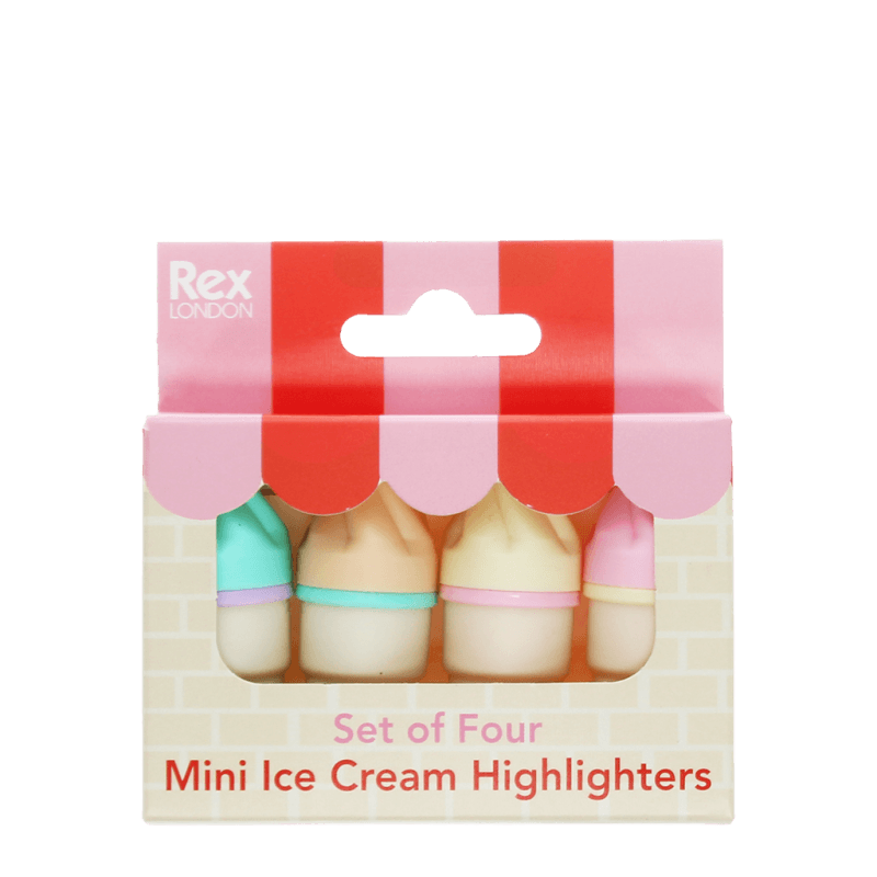 Rex London Mini Highlighters (set Of 4) - Ice Cream