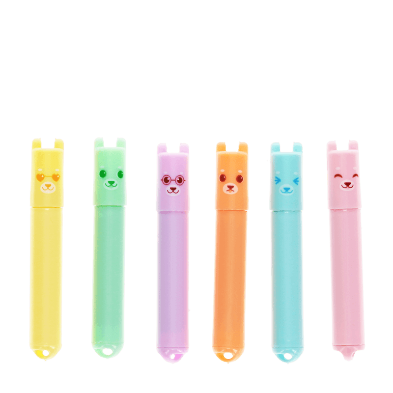 Rex London Mini Highlighters (set Of 6) - Bear