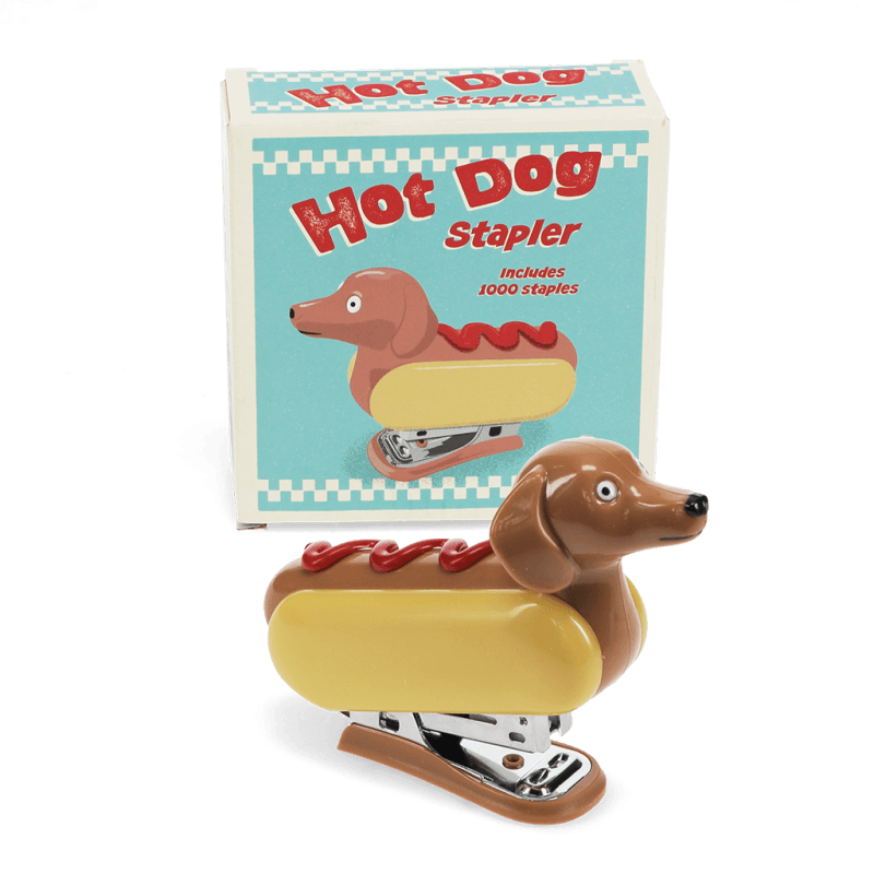 Rex London Mini Stapler With 1000 Staples - Hot Dog
